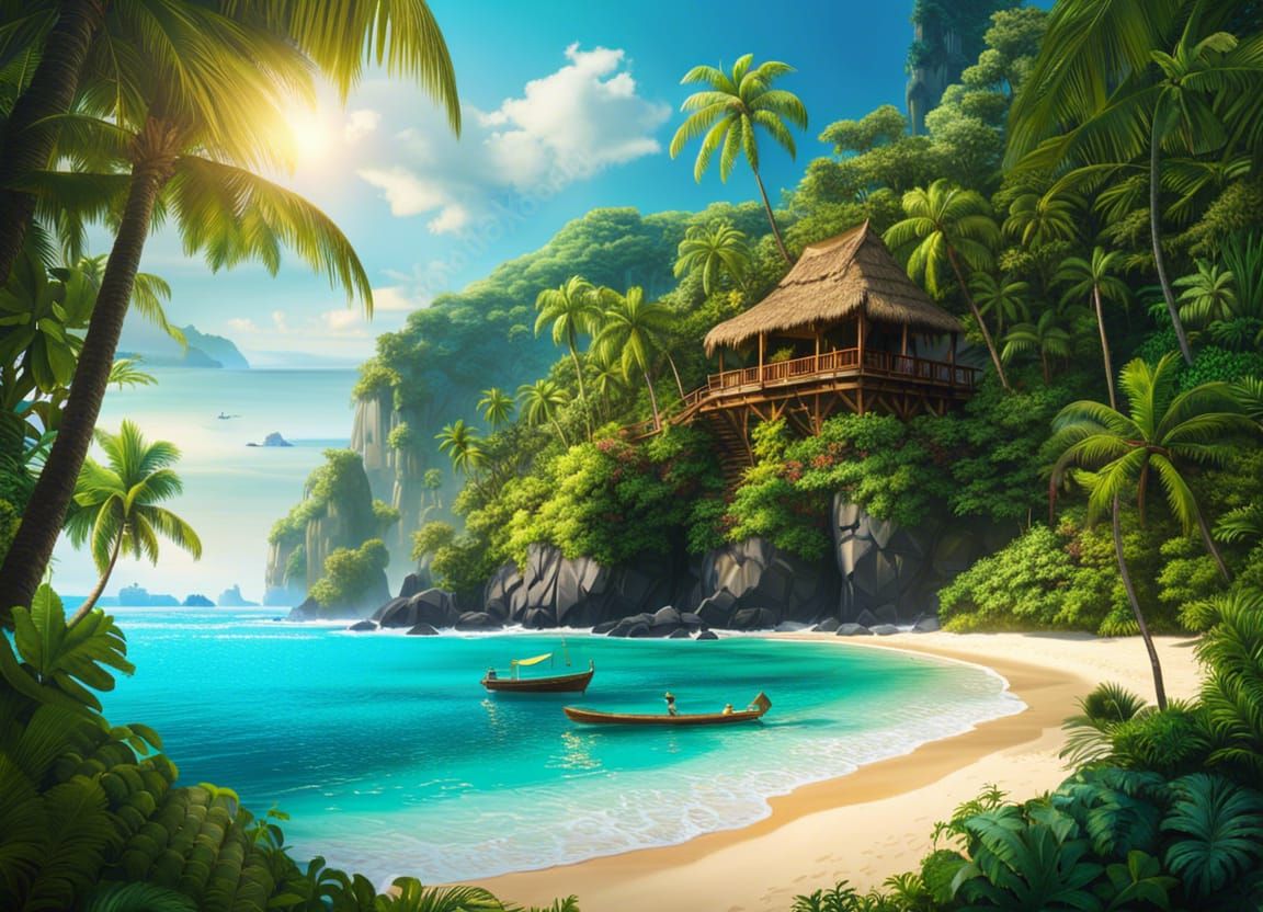 Tiki Tourism ~ Enchanted Beach Hideaway  by @KBunny001