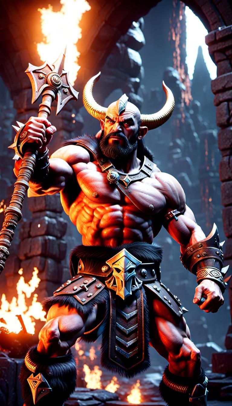 Barbarian Dungeons and Dragons Character.