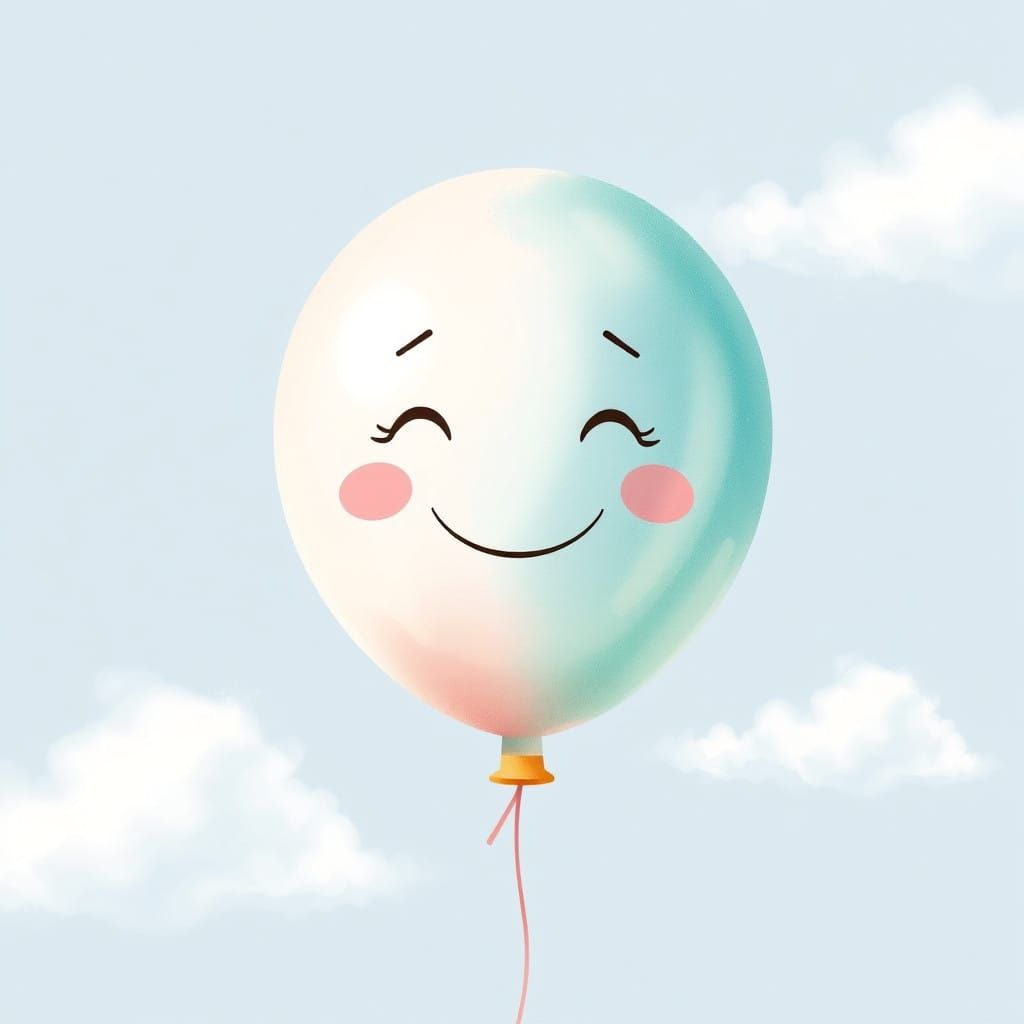 Whimsical Balloon in Soft Summer Sky
