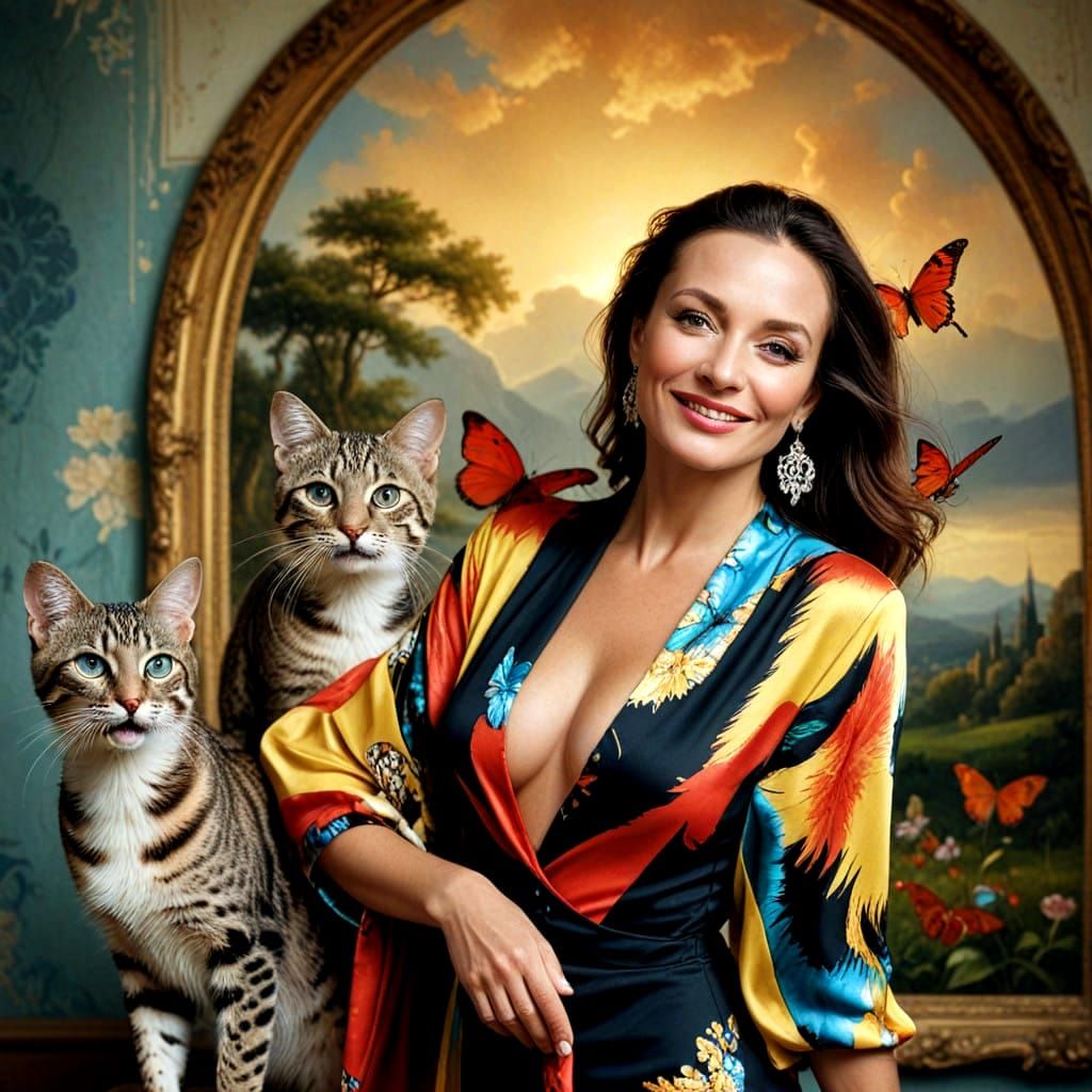 Vibrant Portrait of a Confident Lady in a Stunning Outfit