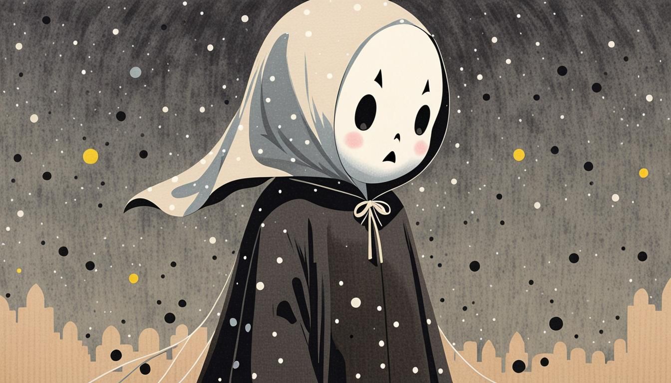 Little grey riding-ghost