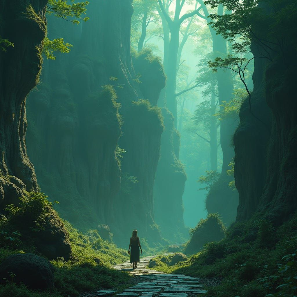 Mystical Realm of Emerald and Sapphire Hues