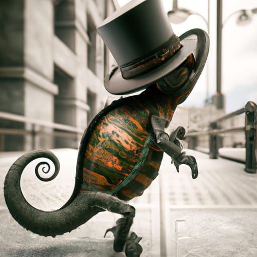 chomeleon  whering  top hat