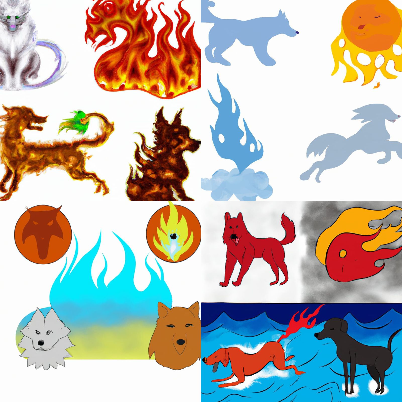 The Dog of Water and the Dog of Air and the Dog of Fire and the Dog of