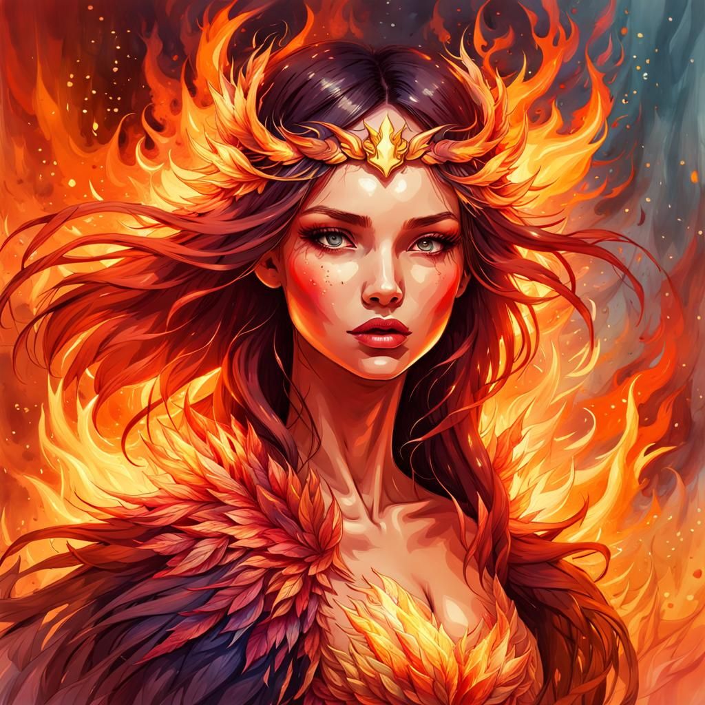 phoenix girl - AI Generated Artwork - NightCafe Creator