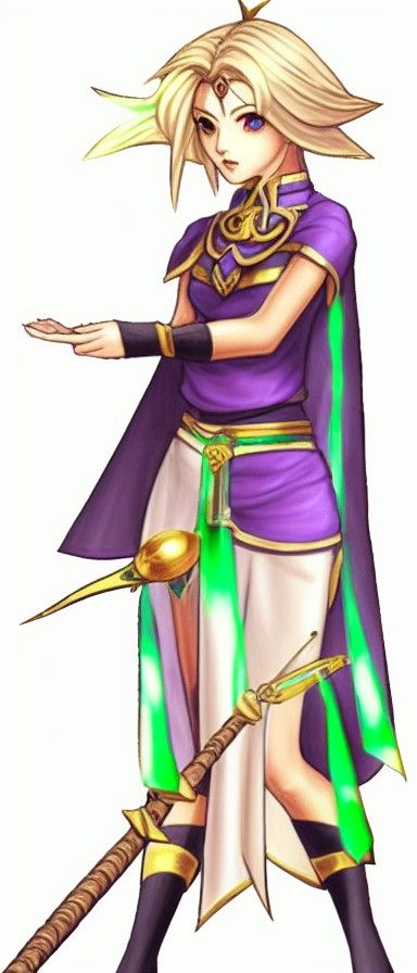 Sheba Golden Sun Psychic Girl with Mage Staff