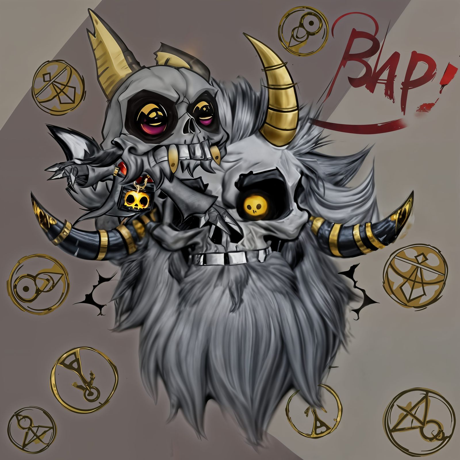 Titan king from owl house bapping his papa titans nose