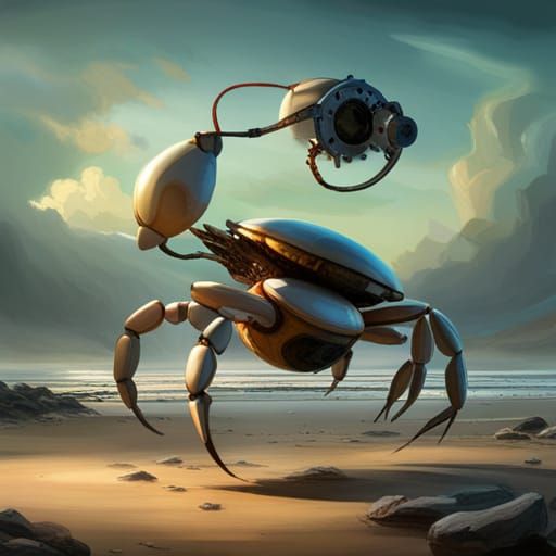 Even Robots Evolve Into Crabs - AI Generated Artwork - NightCafe Creator