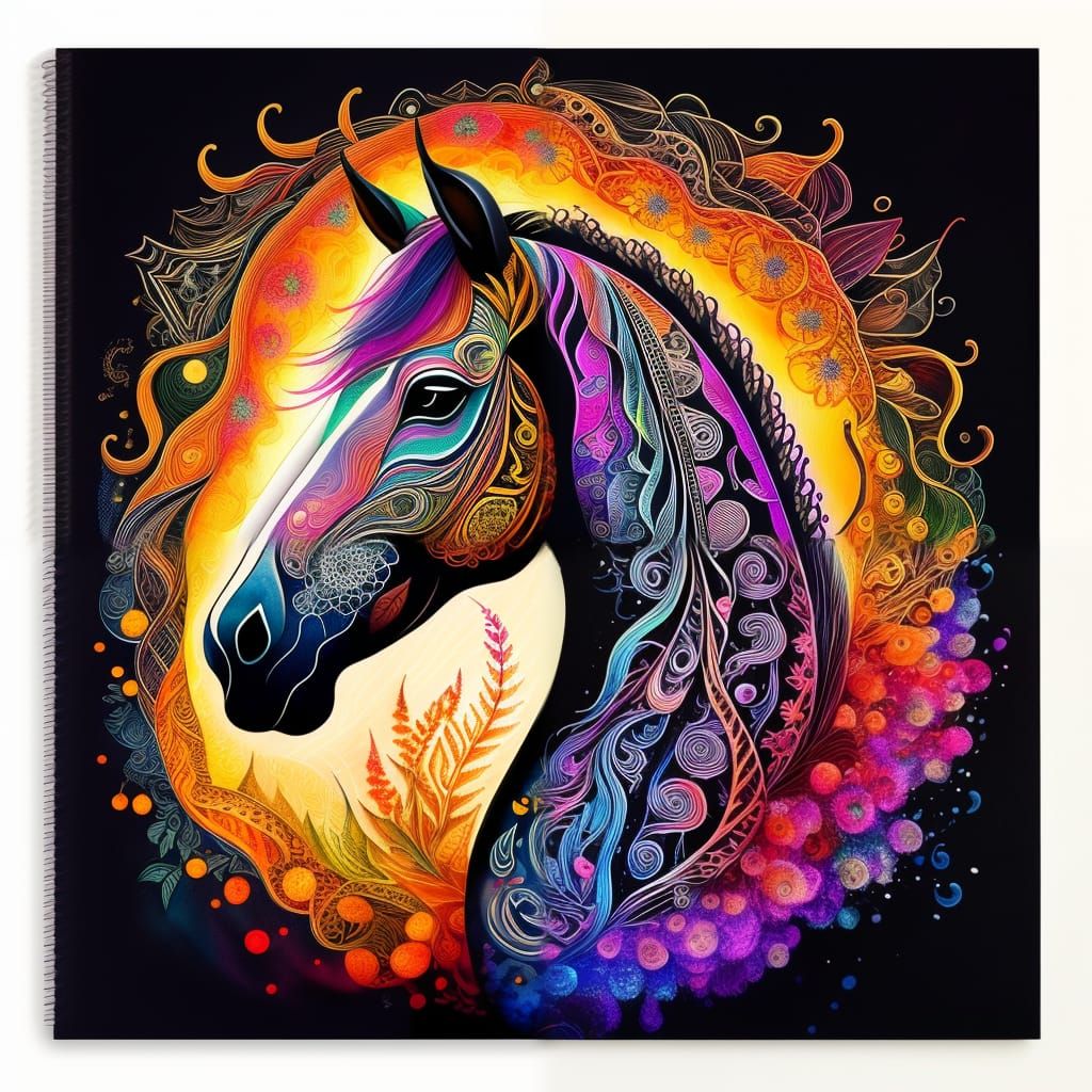 Zentangle : Black Unicorn