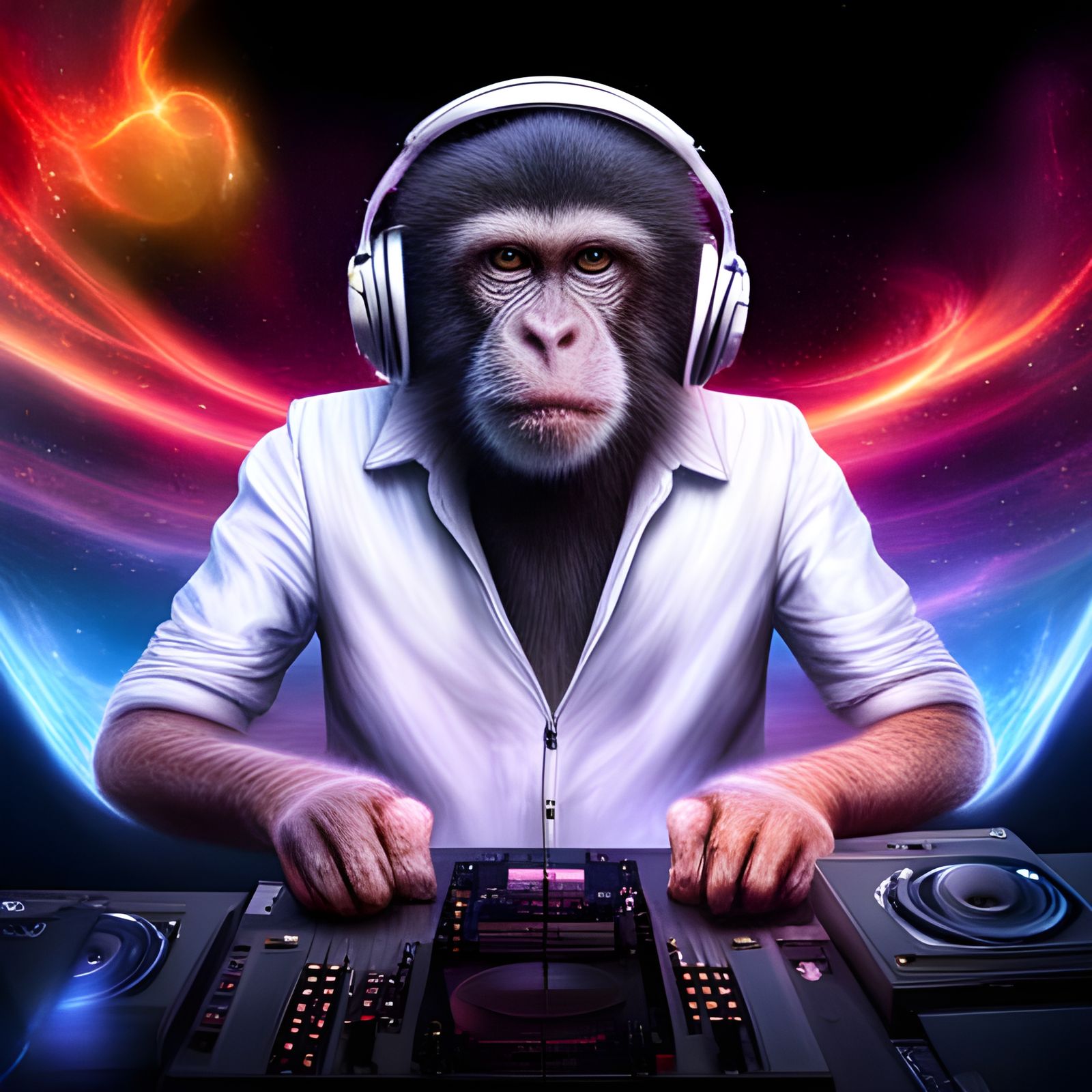 Monkey Dj In Nebula Ai Generated Artwork Nightcafe Creator