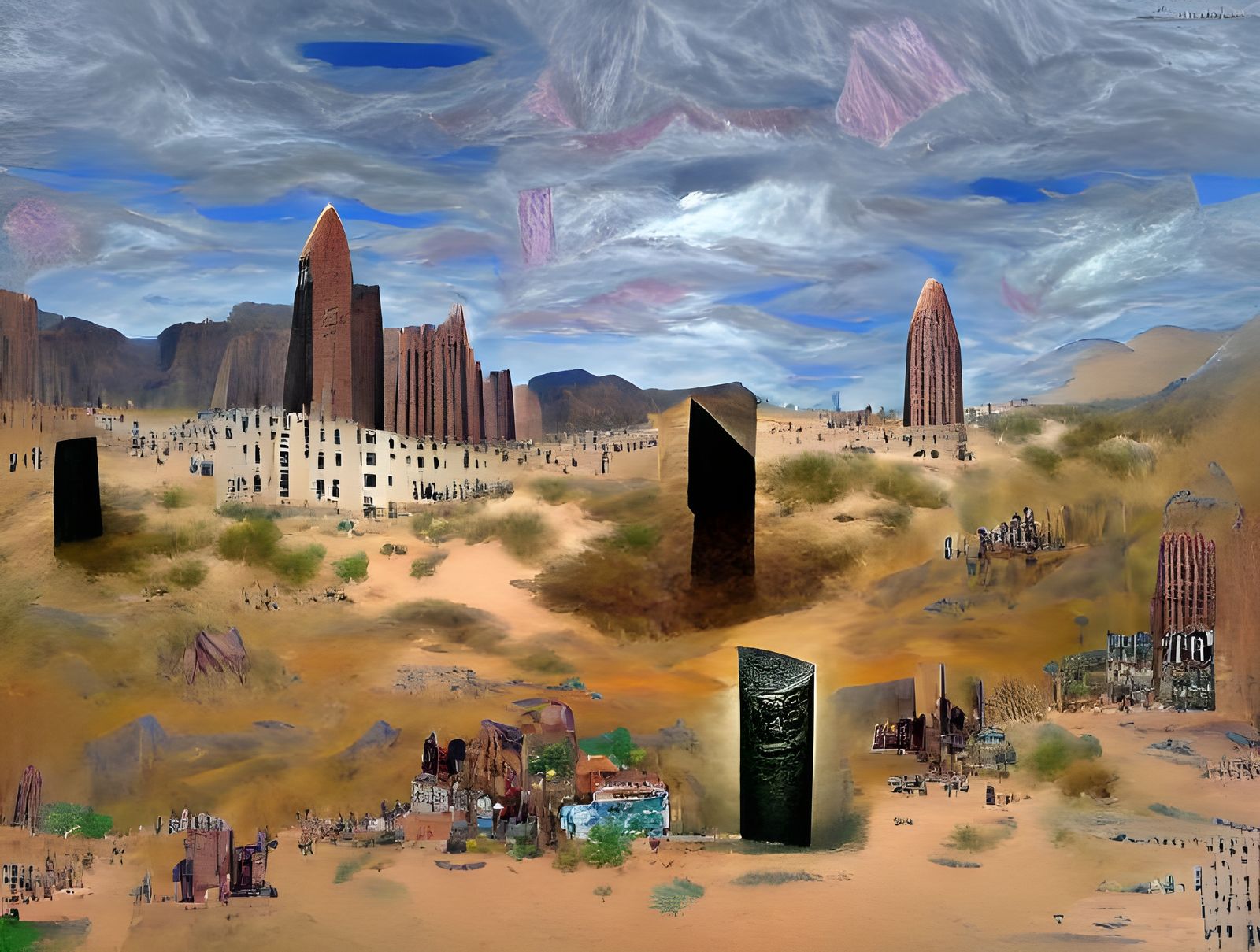 Monolith in the Desert post-apocalyptic Harlem renaissance h...