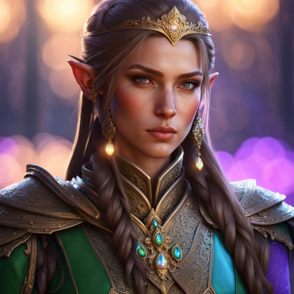 Elf portrait in armour - AI Generated Artwork - NightCafe Creator