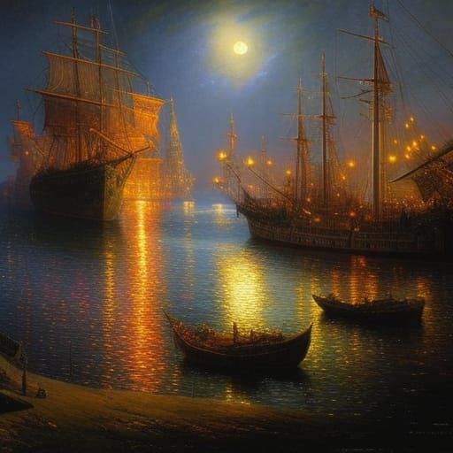 Moonlit Harbour