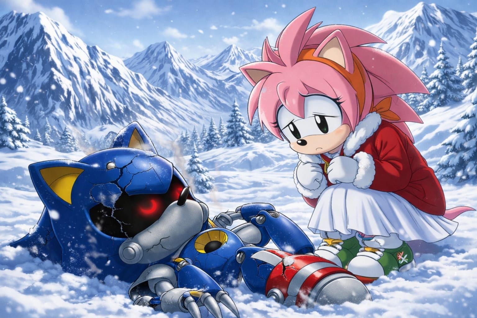 Amy and Metal Sonic (Sonic Mania Adventures)