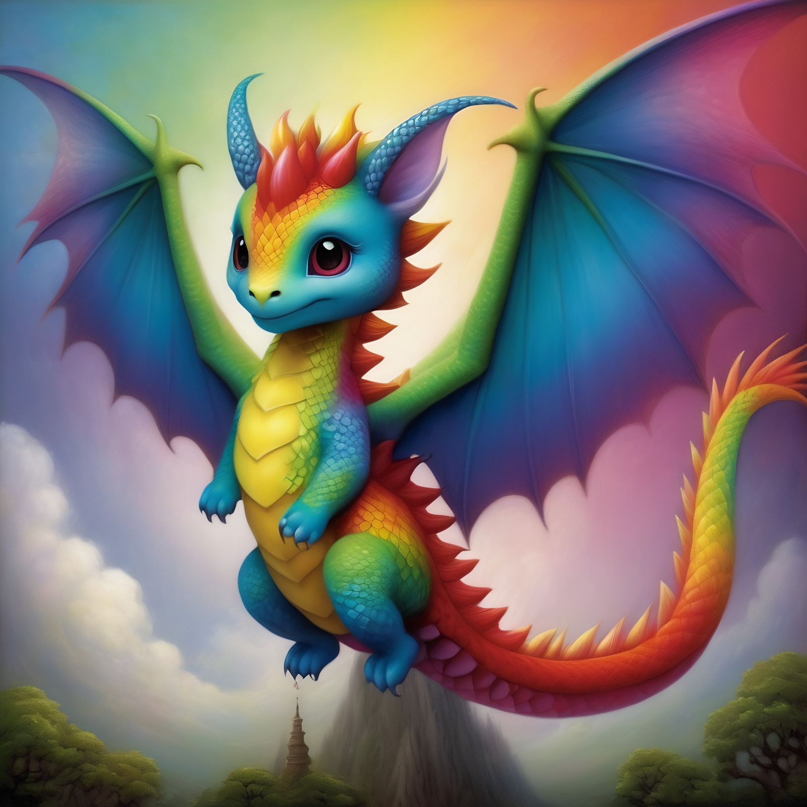 Cute Lil Dragon - AI Generated Artwork - NightCafe Creator