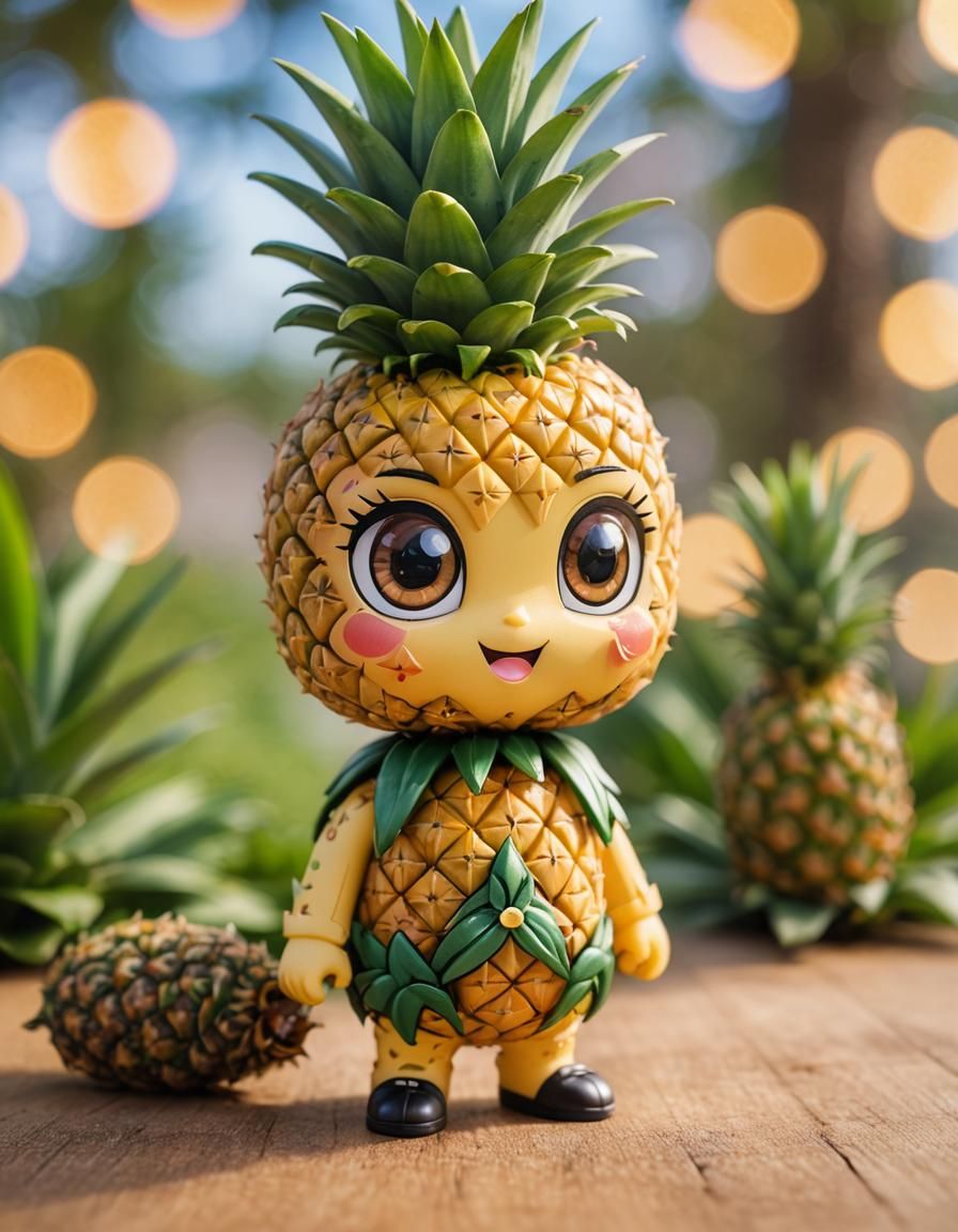 Pinapple draw as a chibi character  by @Vicioso