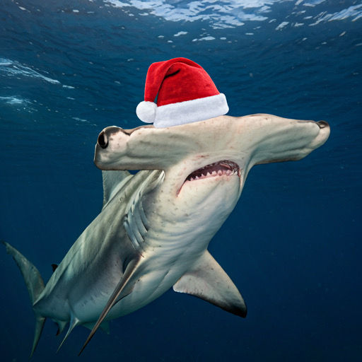Sharkie is ready for Christmas.