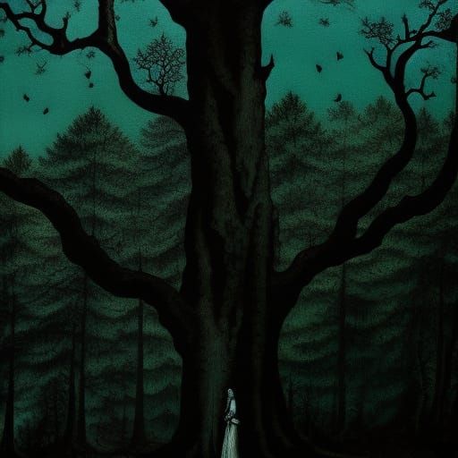 Standing beneath the old tree