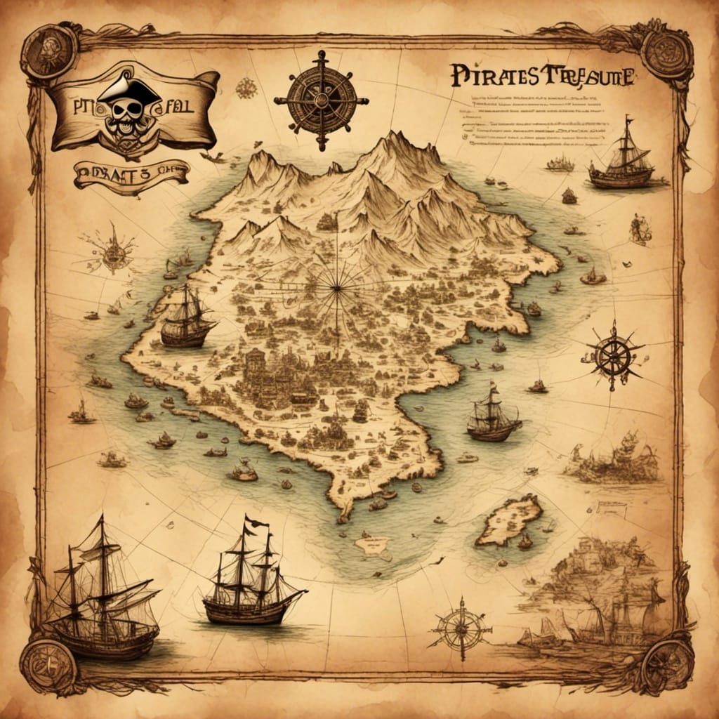 A Pirates Treasure Map with a legend <lora:Savant Sketch:1.0> 