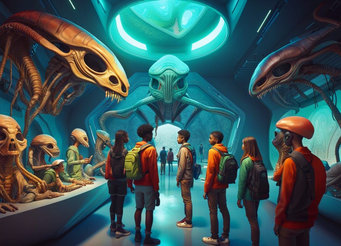 Studying alien fossils  by @Pitiplin