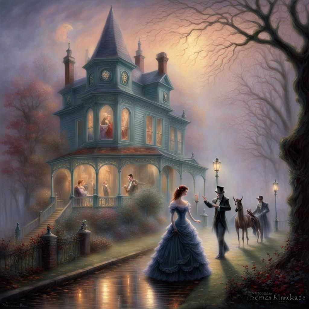 Undead Vampire seduction as the waltz resounds Victorian
