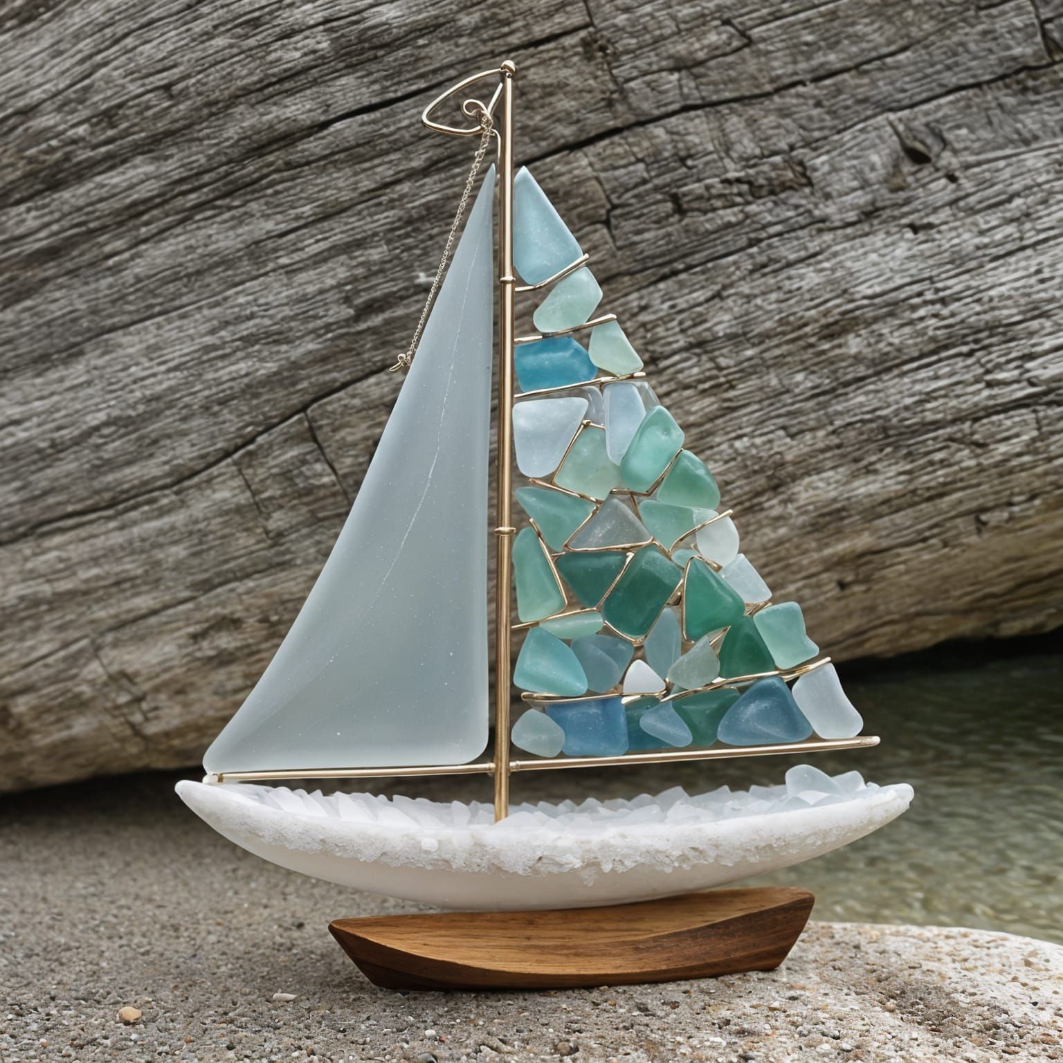 Sea Glass Sailboat   by @bookwrm0706