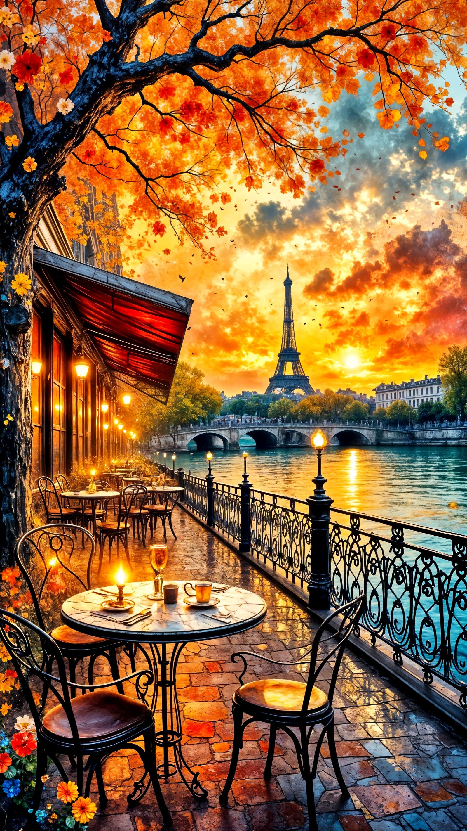 Parisian Night Cafe  by @George Stanley