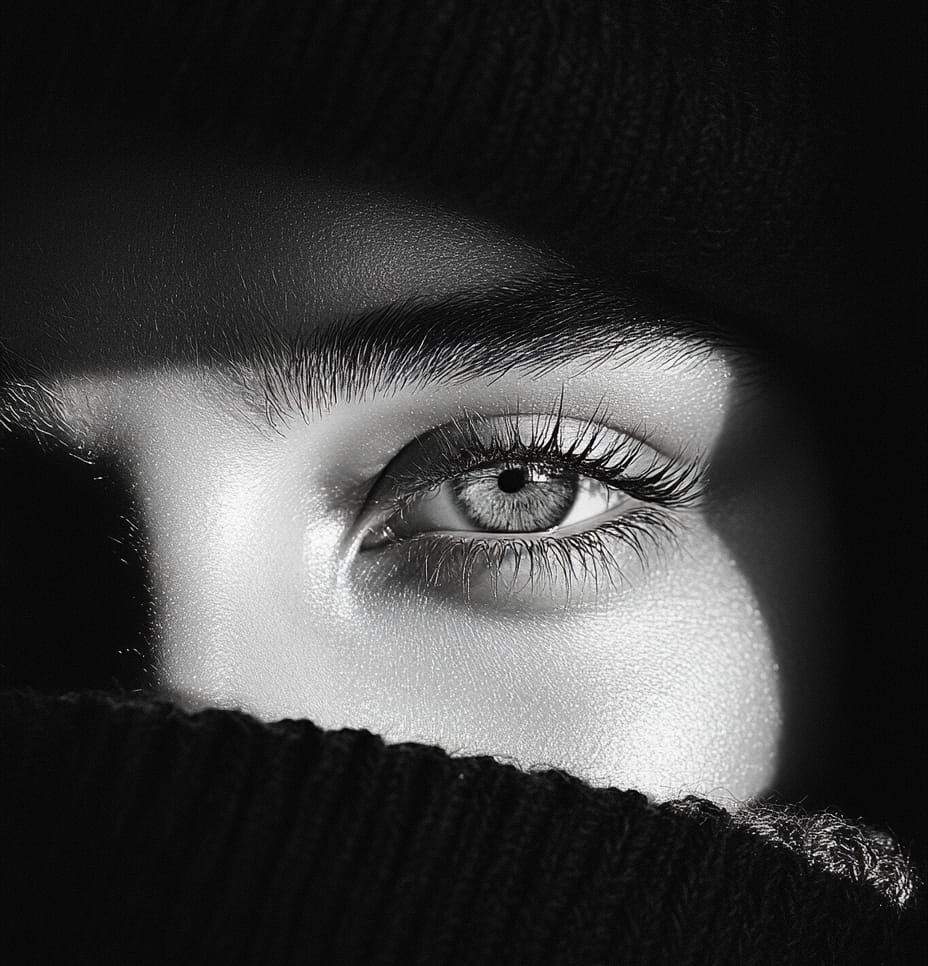 Black and white portrait  by @Robot K