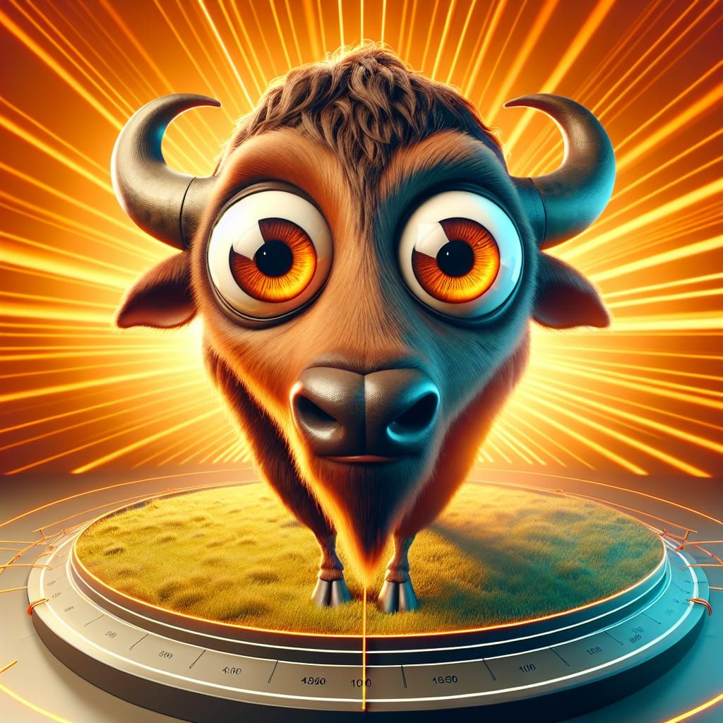 Googly eyed bison  by @Merc
