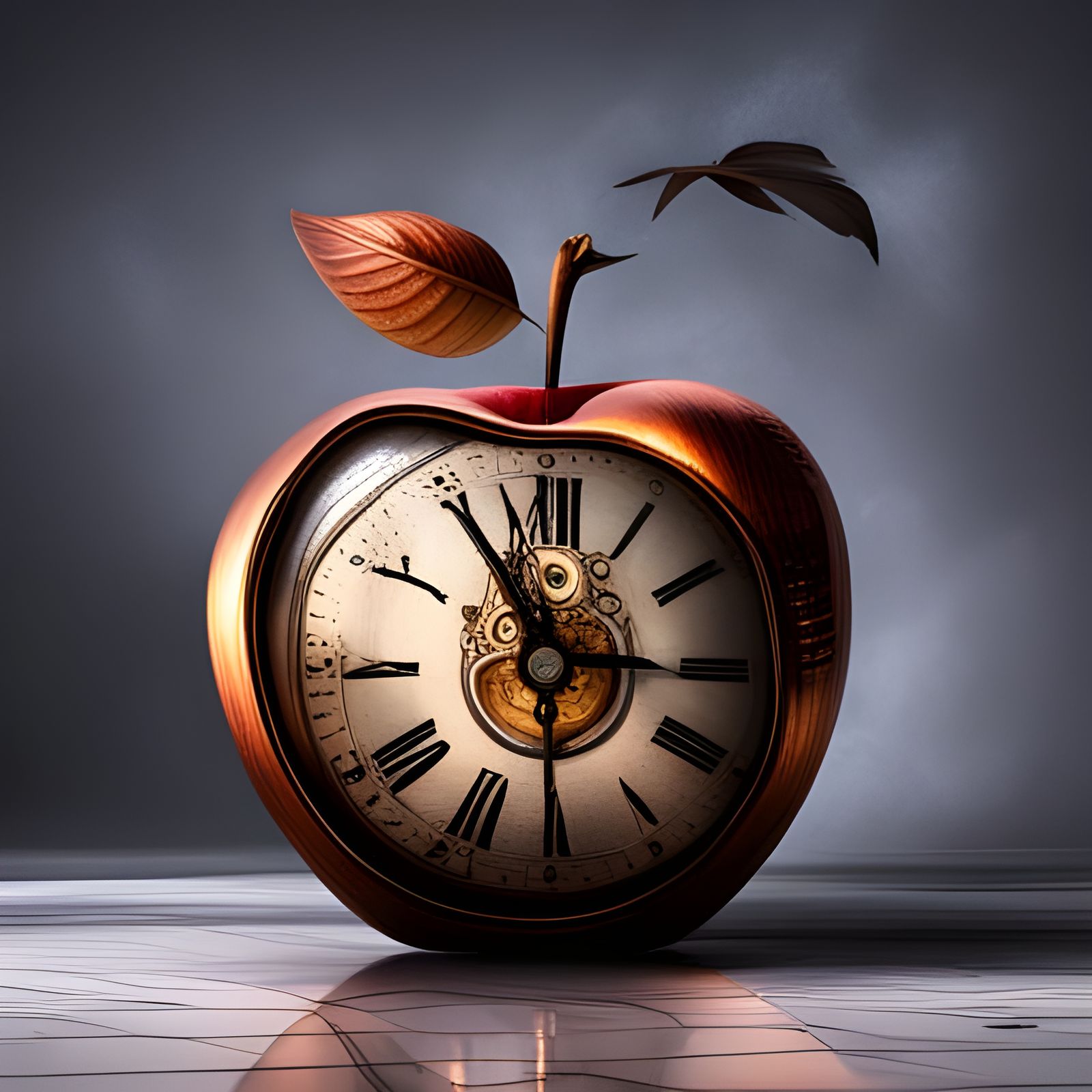 The clock apple  by @Kelder