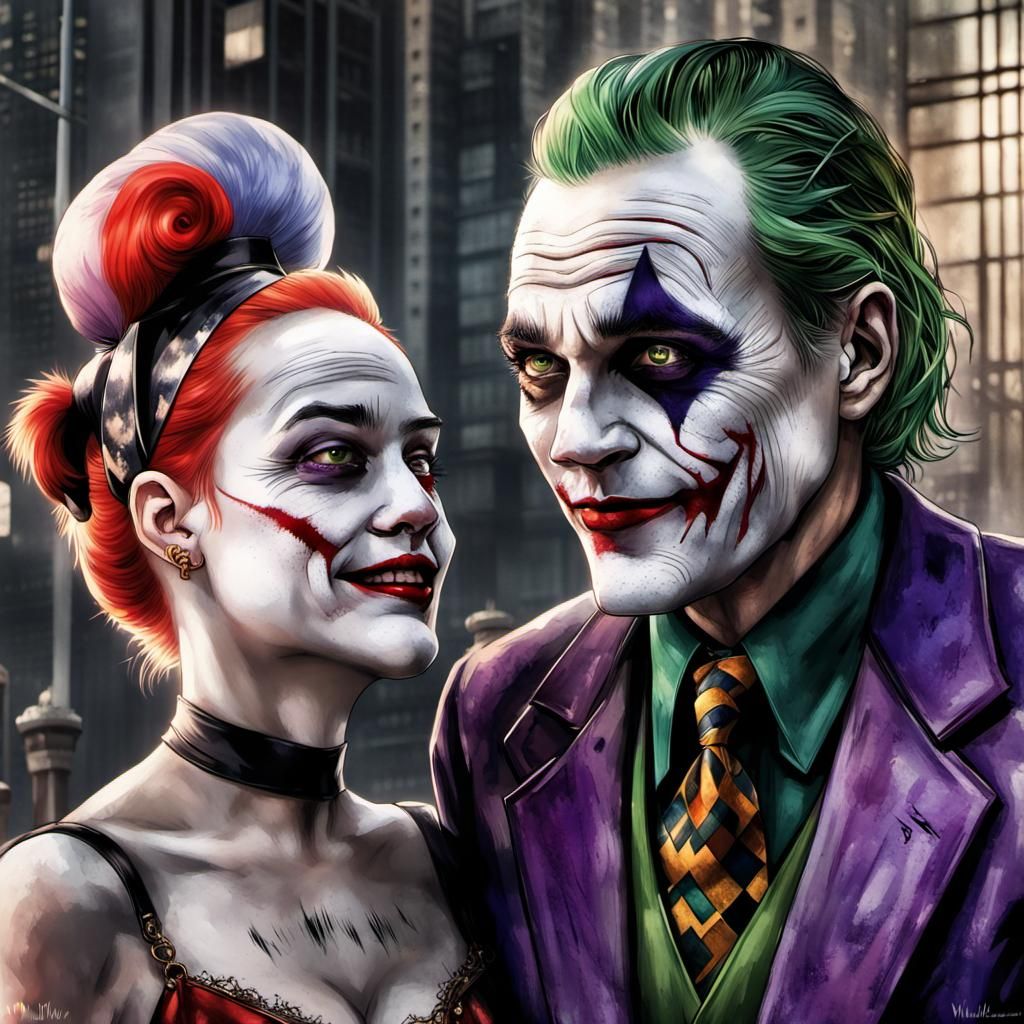 The Joker and Harley Quinn as old grandparents - AI Generated Artwork ...