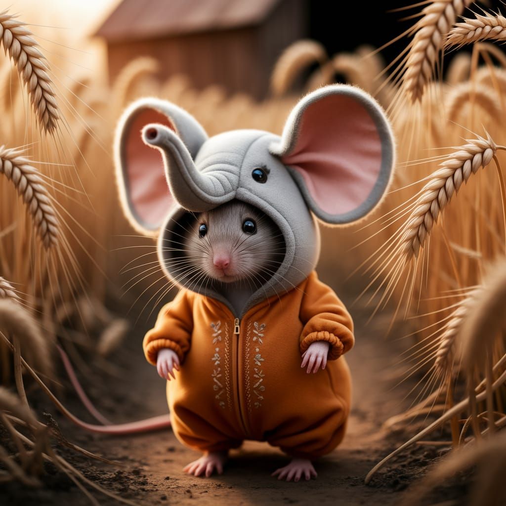 A cute mouse wearing an elephant costume   by @Mr Mrs Meadows