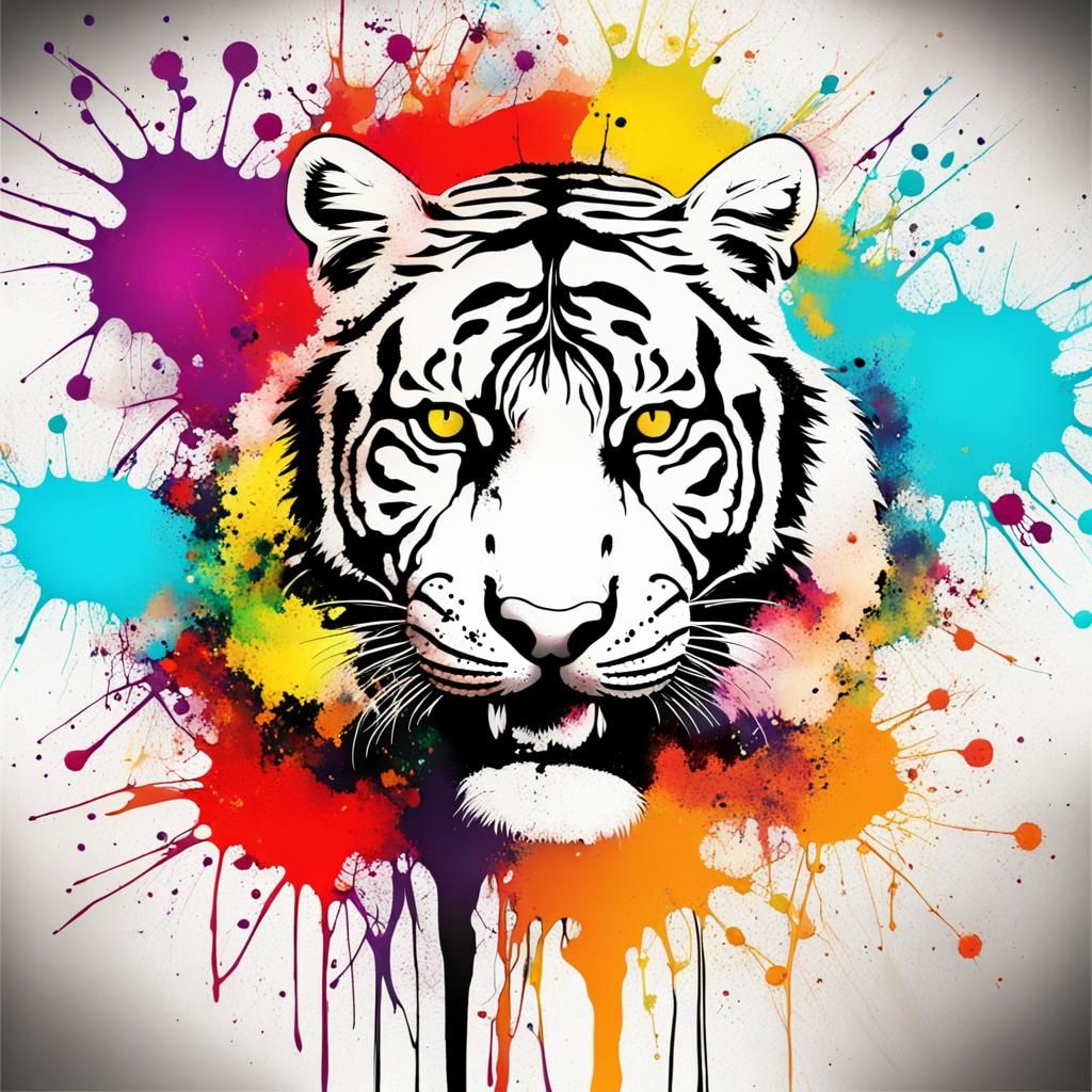 ink splatter tiger