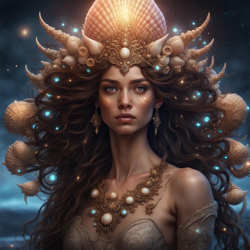 Seashells and stars shining bright