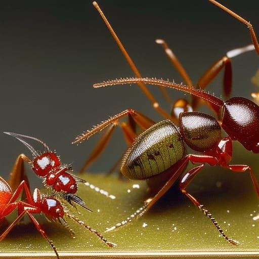 Aphids danced with an ant in a crystal shop 
Crystal statuet...
