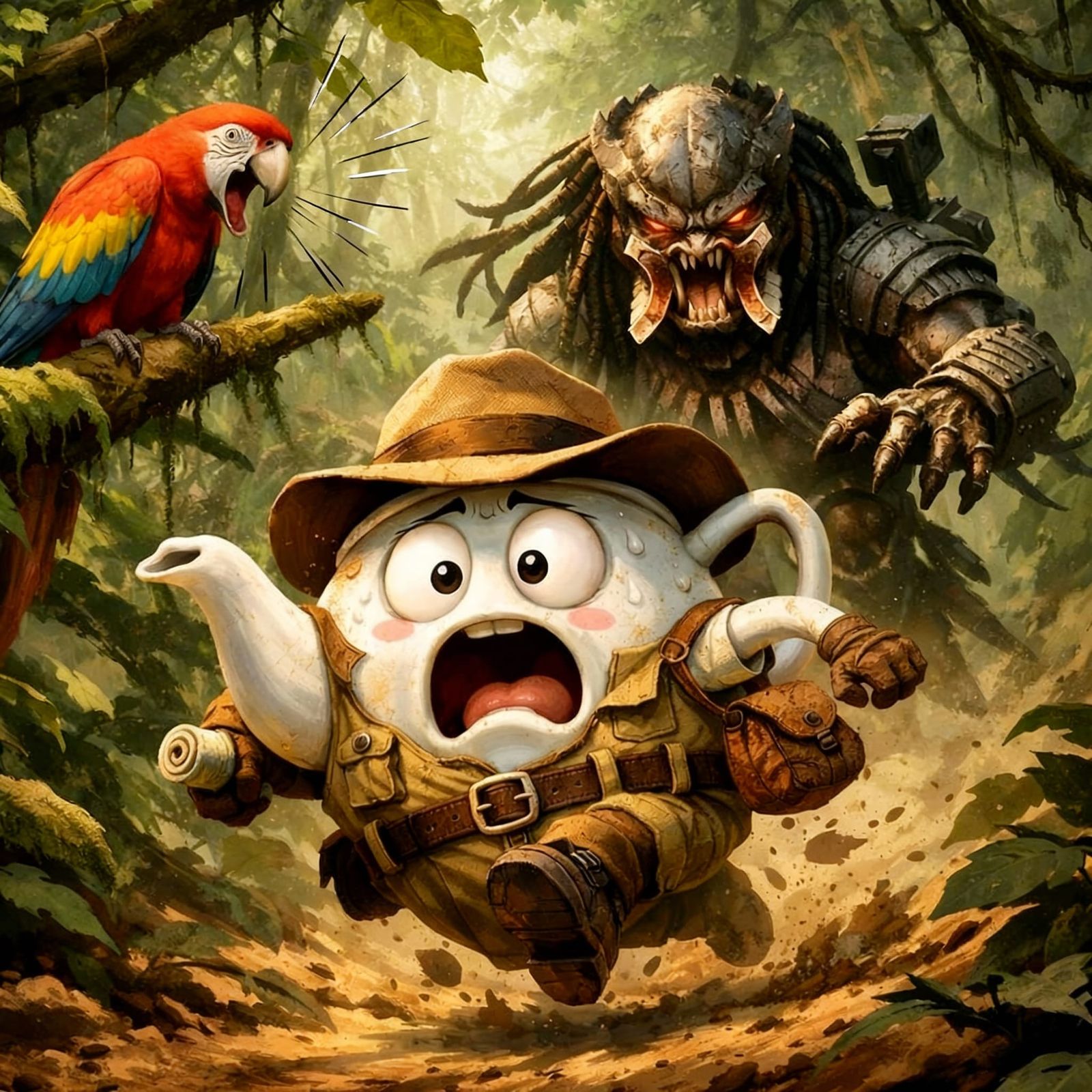 The teapot is running scared.