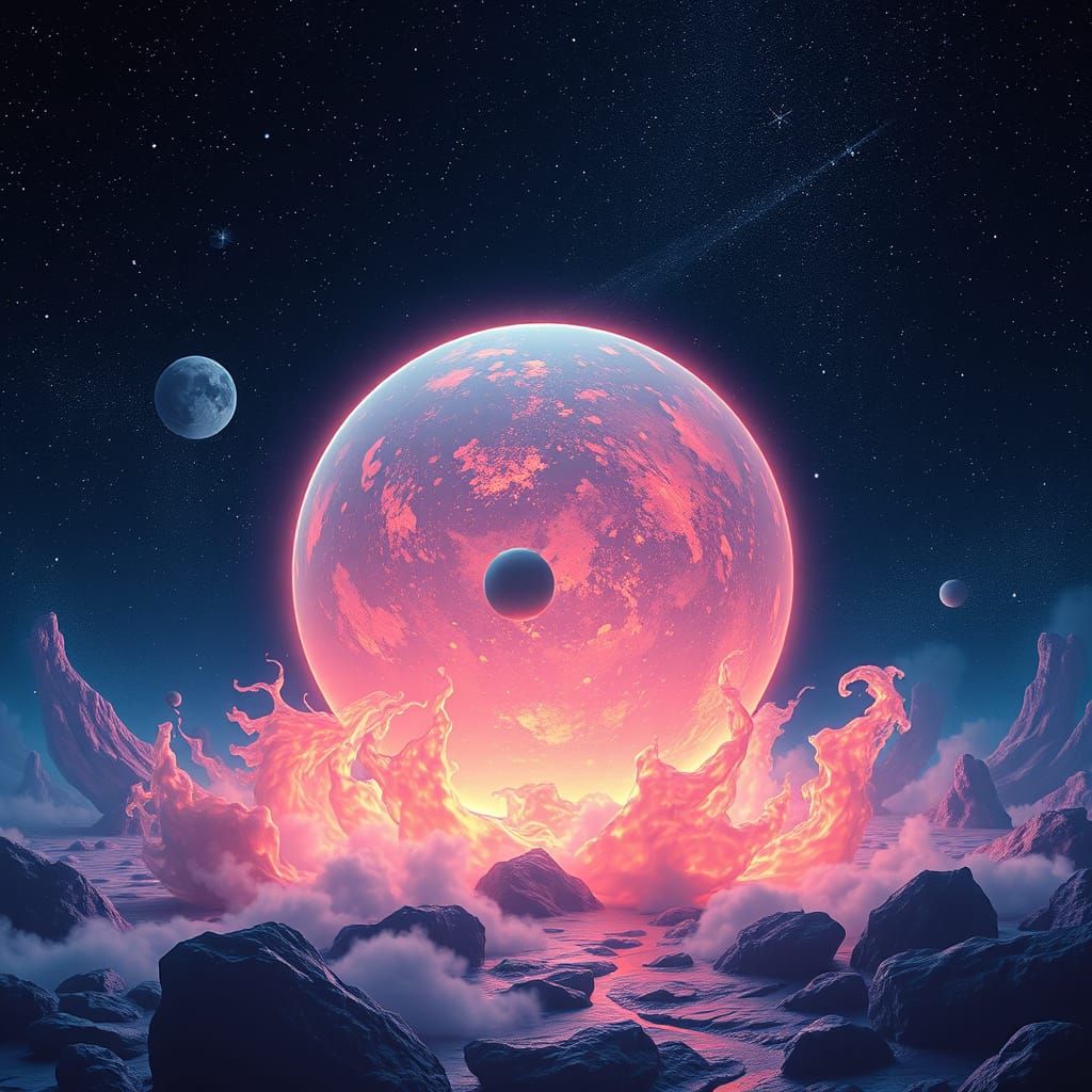 Luminous Sphere Dancing in Starry Cosmic Dreamscape