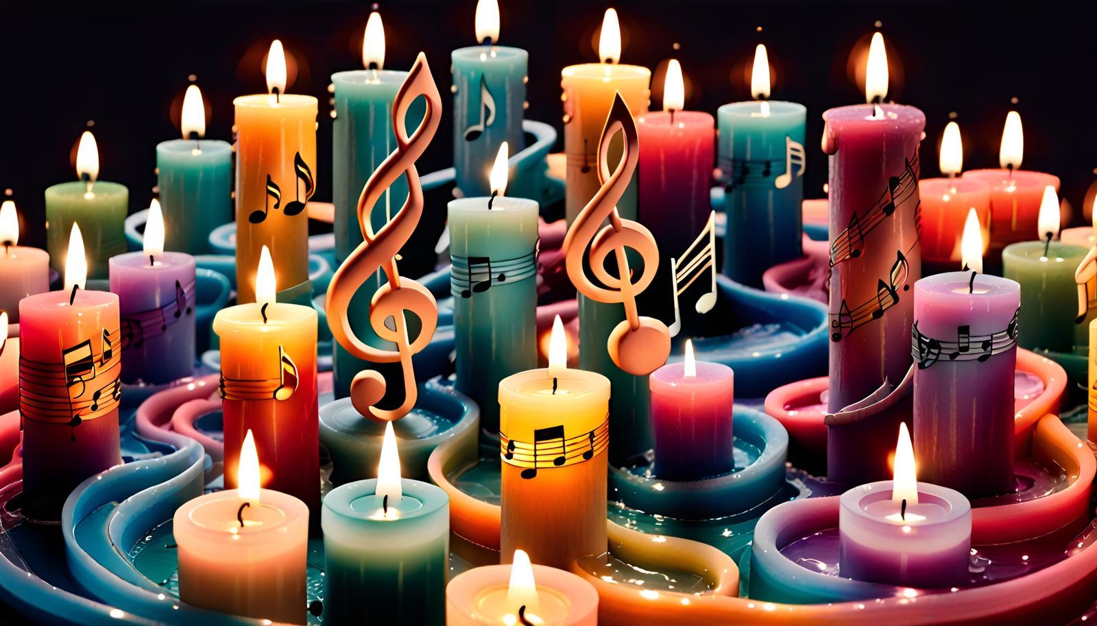 Aromatic Candles Create Musical Notes in Splash Art