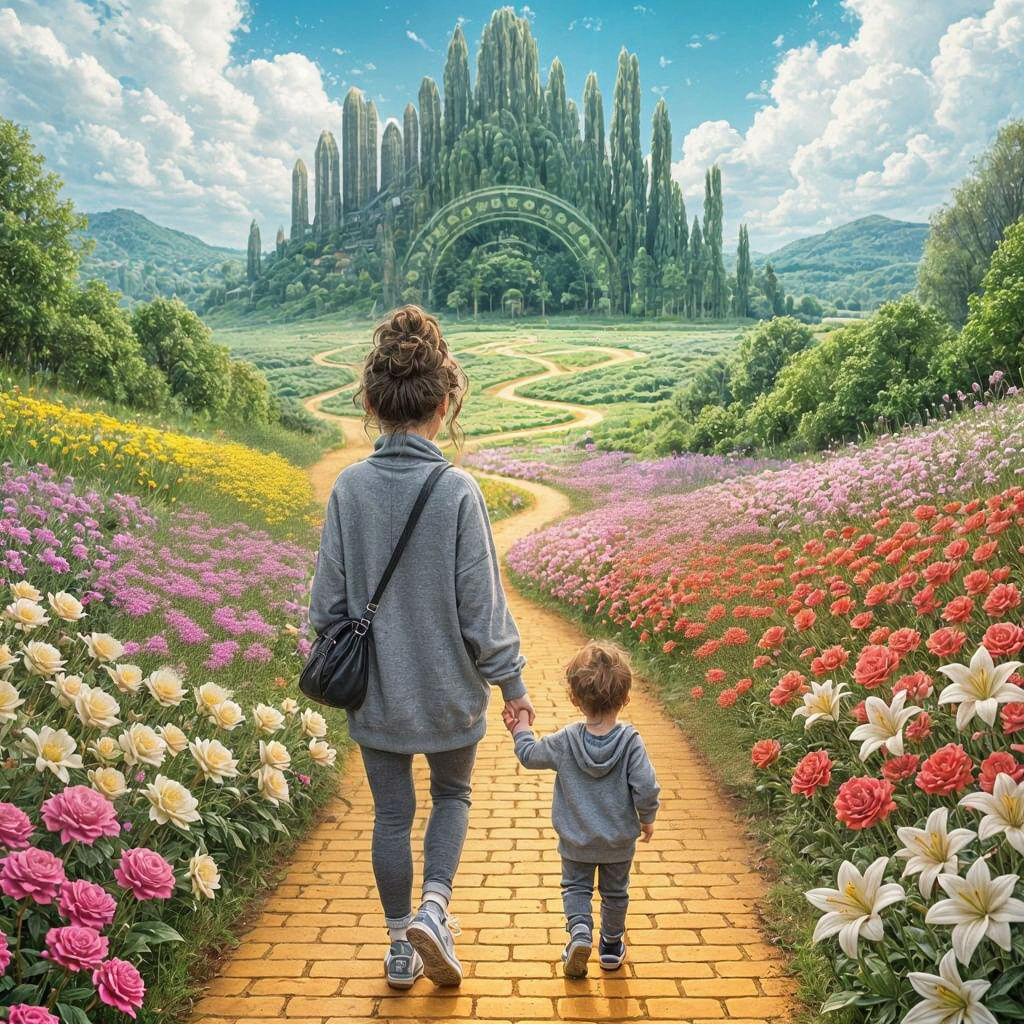 Mother and Son Journey to Emerald City