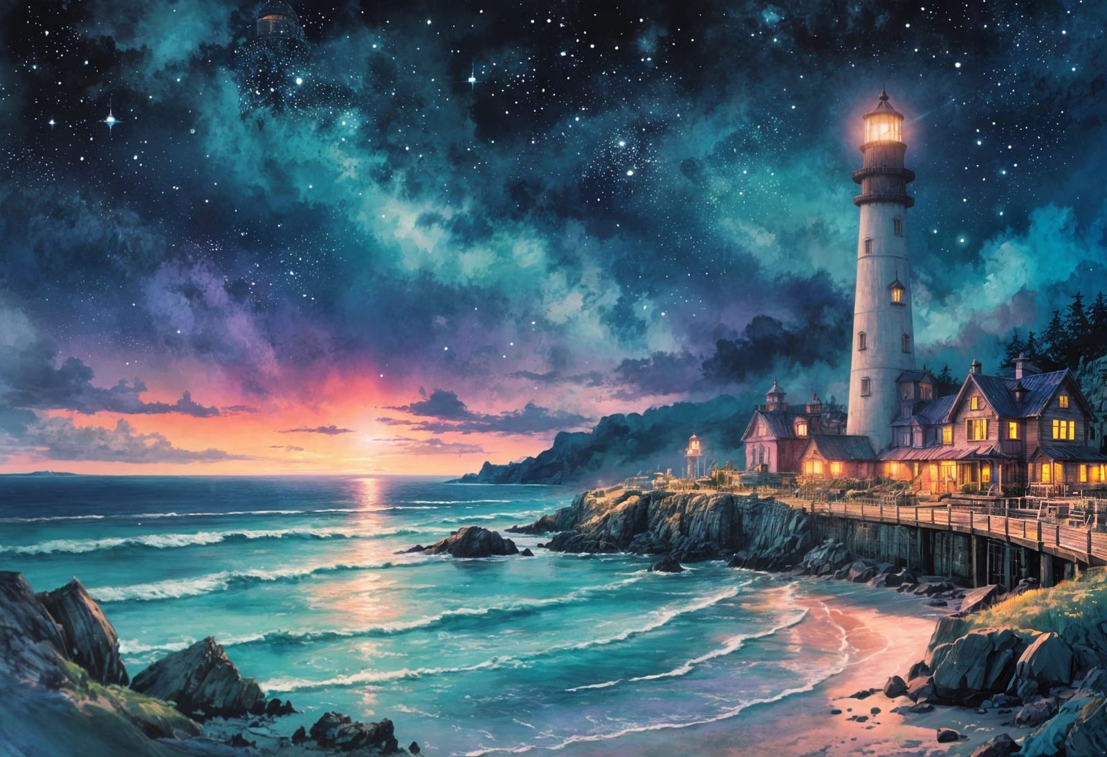 Seaside Village   by @1cheesepuff