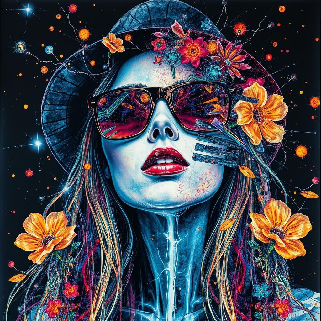 Portrait w/ sunglasses and hat.