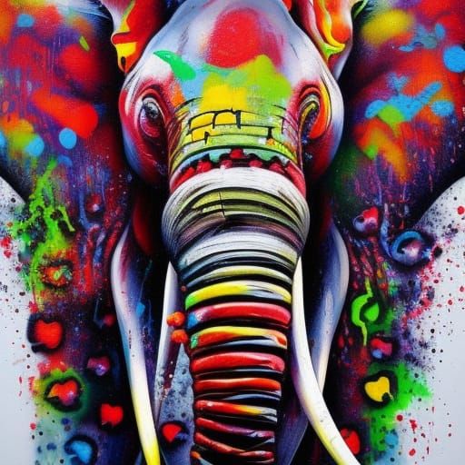 zombie elephant made out of  cherries