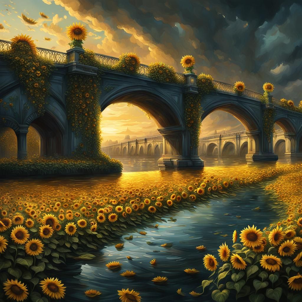 Sunflowers along the Seine   by @undefined