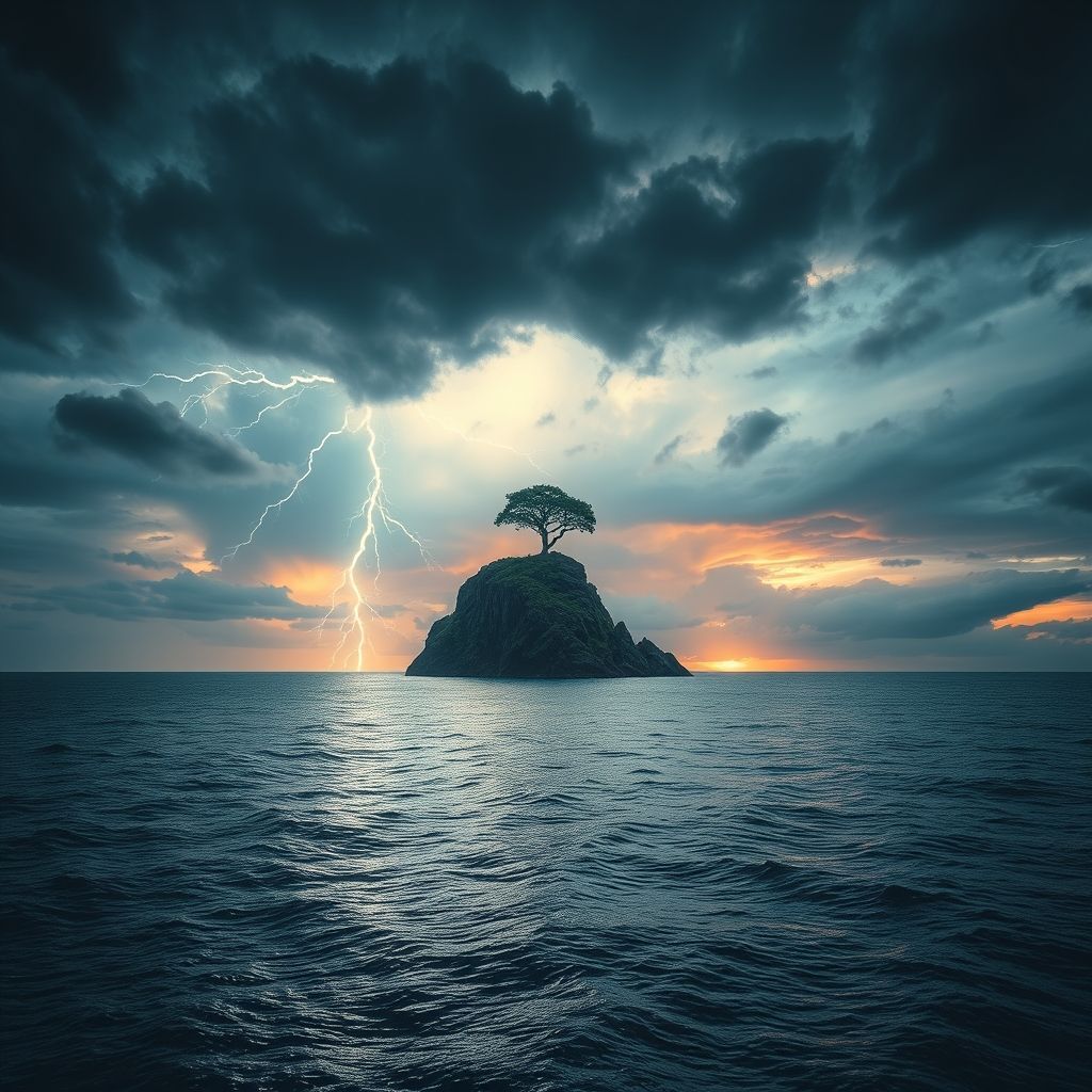 A high-contrast of a tempestuous sky