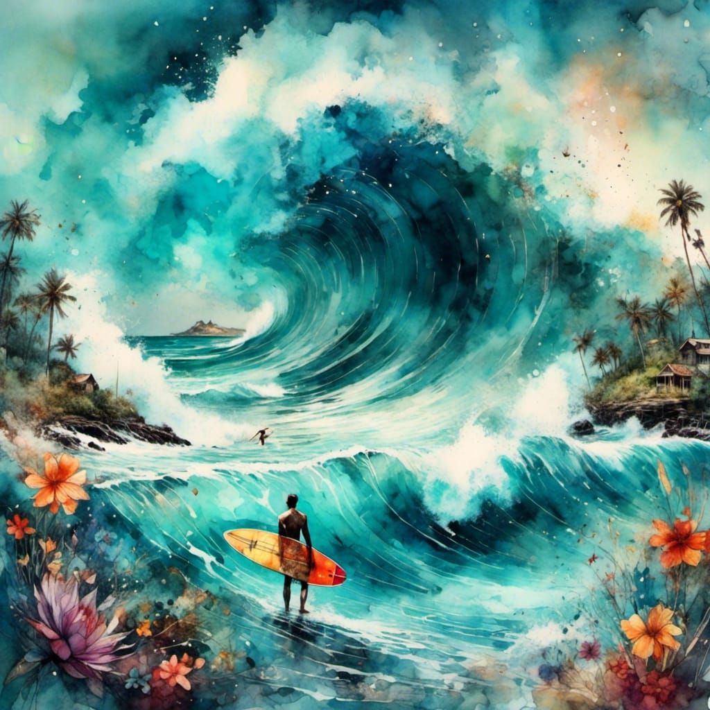 Surfer's Dreamscape <lora:Dreamweave:1.0> 