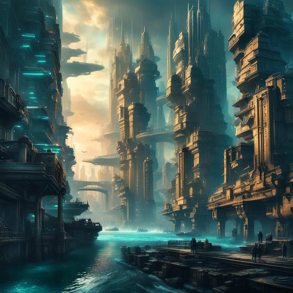 Cyberpunk Atlantis - AI Generated Artwork - NightCafe Creator