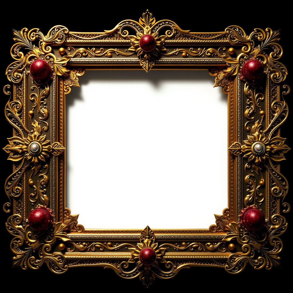 Ornate Golden Frame as Mystical Portal