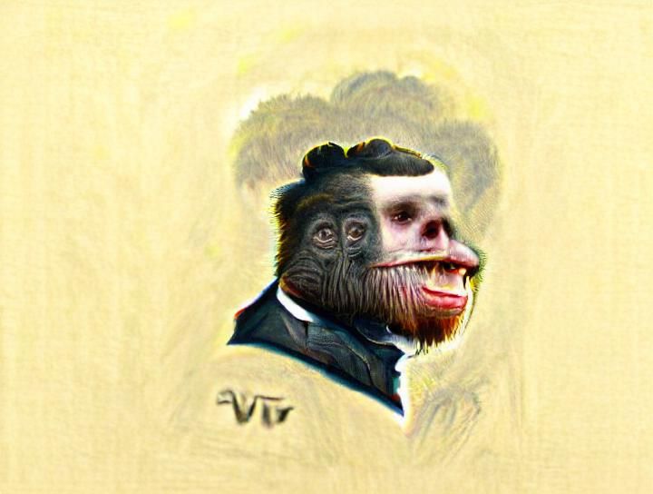 a portrait of a Victorian ape