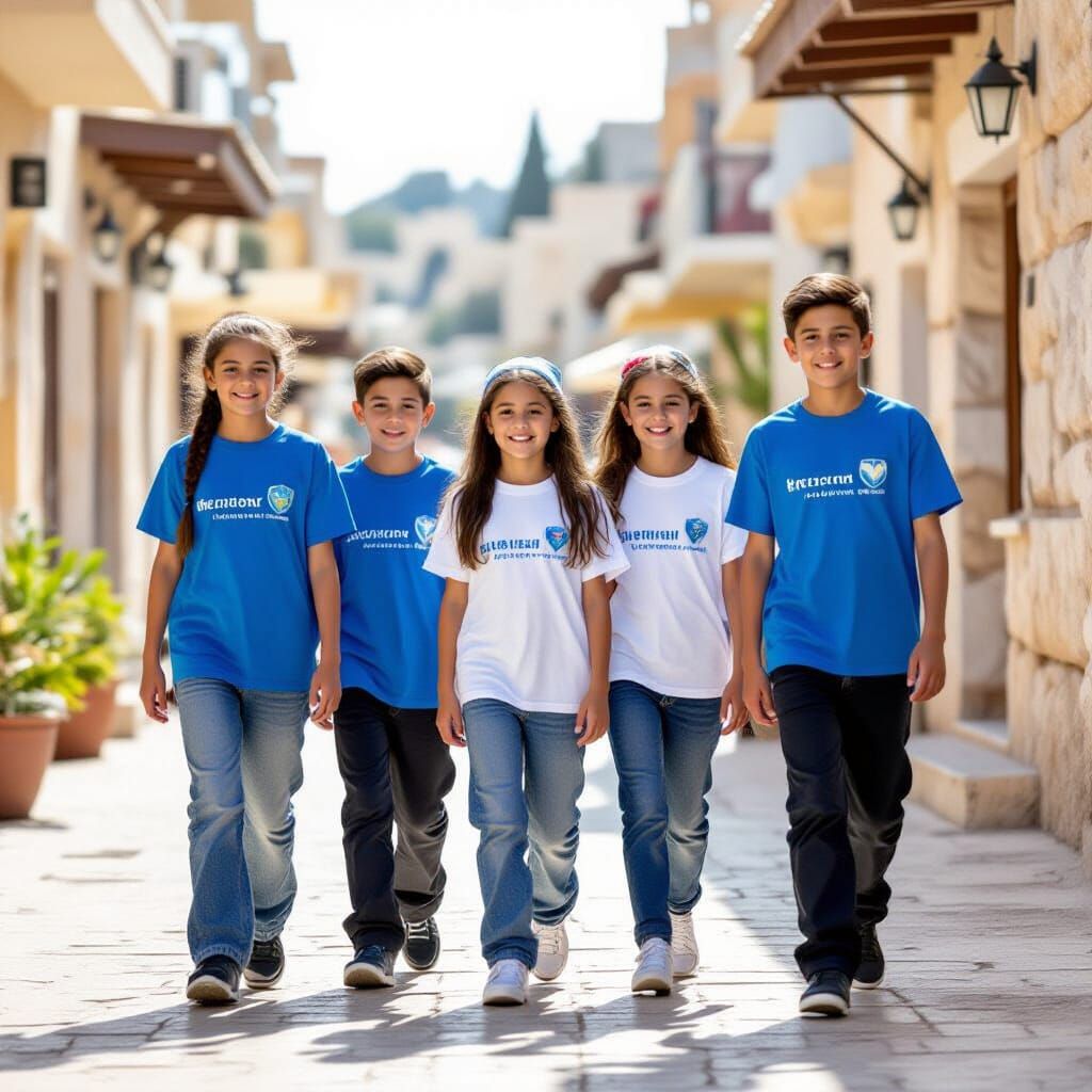 Children Wearing Beitar Jerusalem Shirts Walking Together
