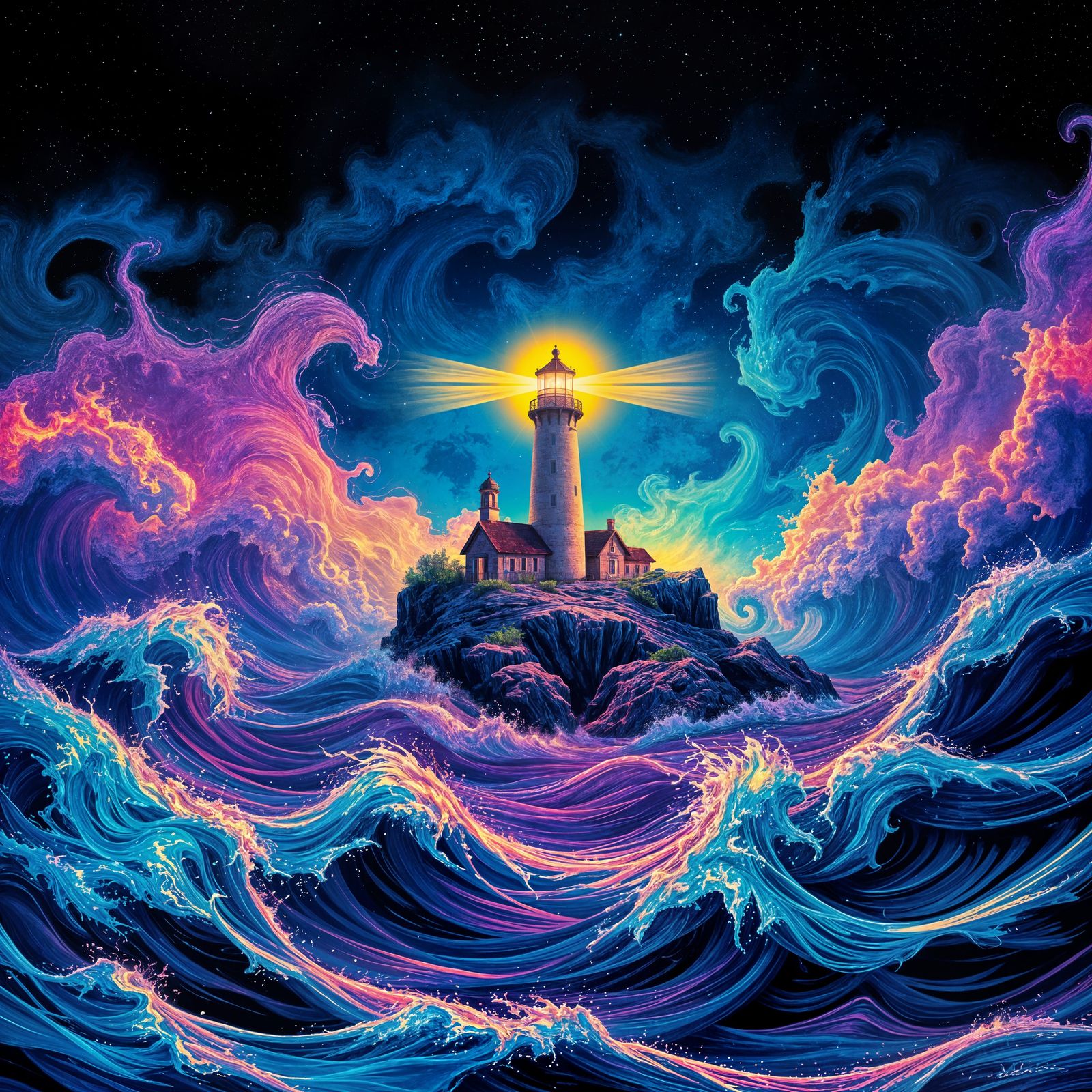 Florescent Glow of the Midnight Tide  by @Kim